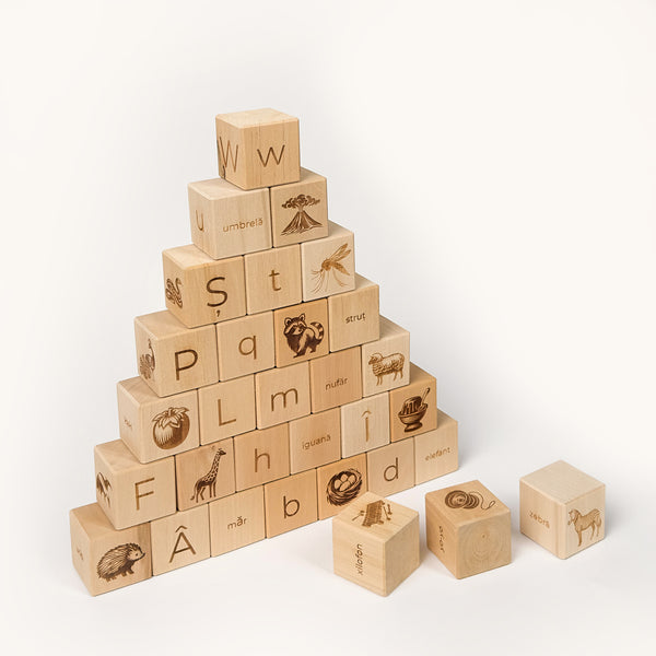 Romanian Alphabet Blocks Natural